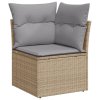 7 Kusová Zahradní Pohovka s Polštáři Béžová Poly Rattan 3348756