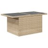7 Kusová Zahradní Pohovka s Polštáři Béžová Poly Rattan 3348756