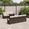 8 kusů zahradního sofa s polstry Hnědý Polyratan 3348764
