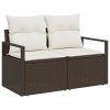8 kusů zahradního sofa s polstry Hnědý Polyratan 3348764