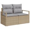 Sada zahradních pohovek s polštářem Béžová Poly Rattan 3348776