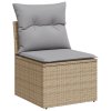 Sada zahradních pohovek s polštářem Béžová Poly Rattan 3348776