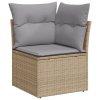 Sada zahradních pohovek s polštářem Béžová Poly Rattan 3348776