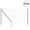 Euro plot s 13 sloupky 1x25 m Pozinkovaná ocel Šedá 3350684