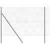 Řetězový plot s 13 sloupky 1.6x25 m Pozinkovaná ocel Šedá 3351121