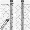 Oplocení z řetězové sítě s 7 sloupky 0.4x10 m Pozinkovaná ocel 3351122