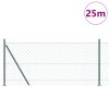 Oplocení z řetězových článků s 13 příčnými sloupky 1 x 25 m Pozinkovaný ocelový 3351245
