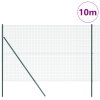 Svařované Drátěné Oplocení se 7 sloupky Zelená 1,5x10 m Ocel 3351703