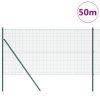 Svařovaný drátěný plot se 13 sloupky Zelený 1.2x50 m Ocel 3351765