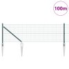 Svářkový plot s 13 hroty Zelený 0.4x100 m Ocel 3352131