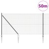 Svařovanej drátěnej plot s 13 hroty, Šedý, 1.2x50 m, ocel 3352238