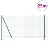Svařovaný drátěný plot s 13 sloupky Zelený 1,2x25 m Ocel 3352440