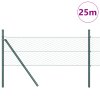 Hexagonální plot vidaXL Zelený 0.4x25 m Ocelový, Plotové sloupky vidaXL 13 ks Zelené Ø32 mm 80 cm Pozinkovaná ocel 3352658