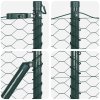 Hexagonální plot vidaXL Zelený 0.4x25 m Ocelový, Plotové sloupky vidaXL 13 ks Zelené Ø32 mm 80 cm Pozinkovaná ocel 3352658
