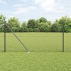 Hexagonální plot vidaXL Šedý 1x100 m Ocel, Plotové sloupky vidaXL s hrotem 13 ks Ø32 mm 120 cm Pozinkovaná ocel 3353307