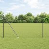 Hexagonální plot vidaXL Šedý 1.6x100 m Ocel, Plotové sloupky vidaXL s hroty 13 ks Ø32 mm 180 cm Pozinkovaná ocel 3353323