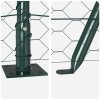 Hexagonální plot vidaXL Zelený 0.6x10 m Ocel, Plotové sloupky vidaXL s základnovými deskami 7 ks Ø32mm 70cm pozinkovaná ocel 3353475