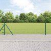Hexagonální plot vidaXL Zelený 0.4x25 m Ocel, Plotové sloupky vidaXL s základovými deskami 13 ks Ø32mm 50cm Pozinkovaná ocel 3353501