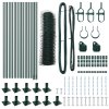 Hexagonální plot vidaXL Zelený 0.4x25 m Ocel, Plotové sloupky vidaXL s podstavci 13 ks Ø32mm 50cm Galvanizovaná ocel 3353502