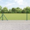 Hexagonální plot vidaXL Zelený 0.4x25 m Ocel, Sloupky plotu vidaXL s základními deskami 13 ks Ø32mm 50cm pozinkovaná ocel 3353503