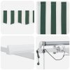 Automatická zasouvací markýza s LED, zelená a bílá, 600x350 cm 3331808