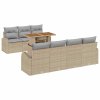 Sada zahradních pohovek s úložištěm 8 pcs Béžová Poly ratan 3358282