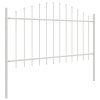 Zahradní plot s klenutým vrcholem - Bílý, 11.9 x 1 m, Ocel 3360167