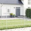 Zahradní plot s obloukovým vrškem bílý 11,9x1,75 m ocel 3360170