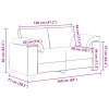 3-dílný sofa set s polštáři v hnědé látce 3324662