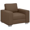 3-dílný sofa set s polštáři v hnědé látce 3324662