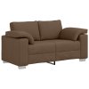3-dílný sofa set s polštáři v hnědé látce 3324662