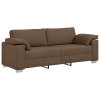 3-dílný sofa set s polštáři v hnědé látce 3324662