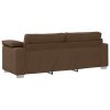 3-dílný sofa set s polštáři v hnědé látce 3324662