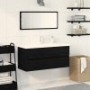 Kabinet pod umyvadlo s vestavěným umyvadlem černý dub inženýrské dřevo 3333140