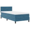 Boxspring Postel s Matrací Tmavě Modrá 90x200 cm Samet 3339150