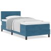 Boxspring Postel s Matrací Tmavě Modrá 90x200 cm Samet 3339150