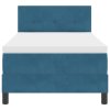 Boxspring Postel s Matrací Tmavě Modrá 90x200 cm Samet 3339150