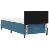 Boxspring Postel s Matrací Tmavě Modrá 90x200 cm Samet 3339150