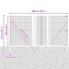 Svařovaný drátěný plot s 7 sloupky 1.6x10 m Pozinkovaná ocel 3351589