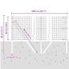 Svařovaný drátěný plot s 7 sloupky šedý 0,4x10 m ocelový 3351795