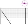 Svařovaný drátěný plot s 7 sloupky Šedý 0,8x10 m Ocel 3351806