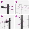 Šedý svářený drátěný plot s 7 sloupky 1,2x10 m ocel 3351812