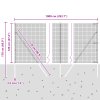 Oplocení z Váženého Drátu se 7 Sloupky Šedé 1.2x10 m Ocel 3351813