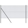 Oplocení z Váženého Drátu se 7 Sloupky Šedé 1.2x10 m Ocel 3351813