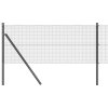 Svařovaný drátěný plot se 13 sloupky Šedý 0.6x25 m Ocel 3351835