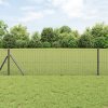 Svařovaný drátěný plot se 13 sloupky Šedý 0.6x25 m Ocel 3351835