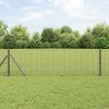 Svářený drátěný plot s 13 sloupky Šedá 0.4x50 m Ocel 3351864