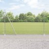 Svařovaný drátěný plot s 13 sloupky s ozubeným okrajem 1,5x50 m pozinkovaná ocel 3352365