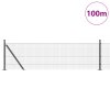 Svařované drátové oplocení s 13 kotvenými sloupky 0.4x100 m galvanizovaná ocel 3352368