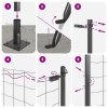 Svařovaná drátěná síť s 13 sloupky s obroučkou Šedá 1,2x25 m Ocel 3352559